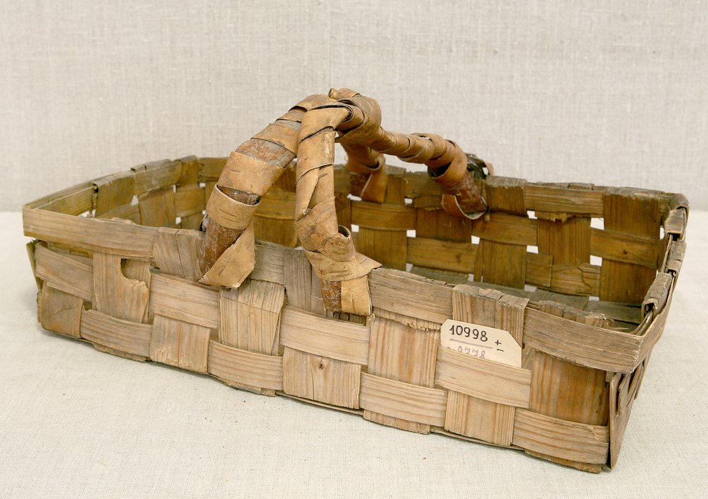 Корзина из дранки, Начало XX в., Архангельская губерния, Шенкурский уезд, Верхопаденьгская волость